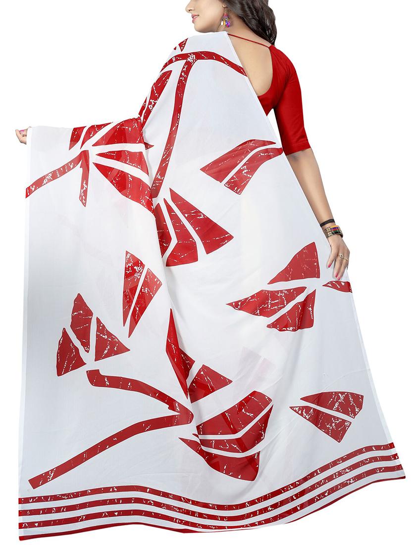geometrical printed saree with blouse - 15726323 - Zoom Image - 2