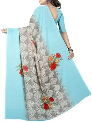geometrical printed saree with blouse - 15726324 - Standard Image - 2