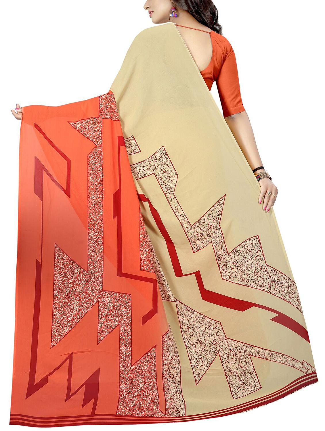 geometrical printed saree with blouse - 15726325 - Zoom Image - 2