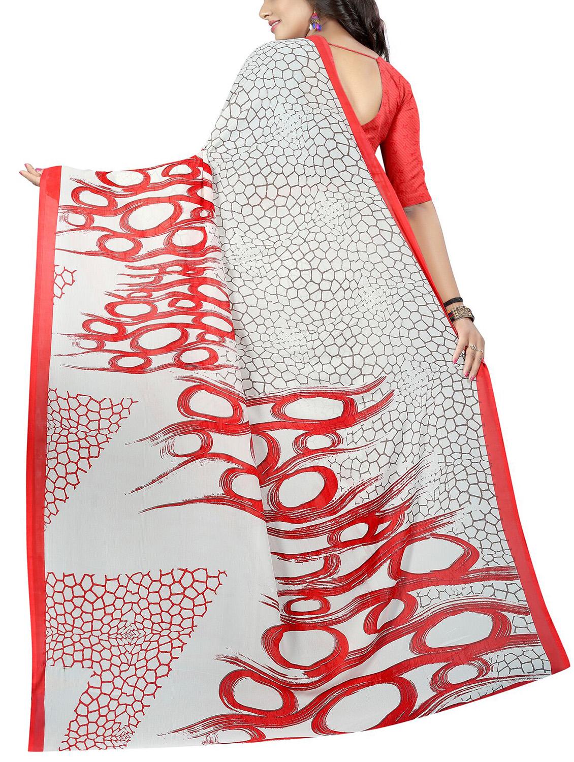 geometrical printed saree with blouse - 15726326 - Zoom Image - 2