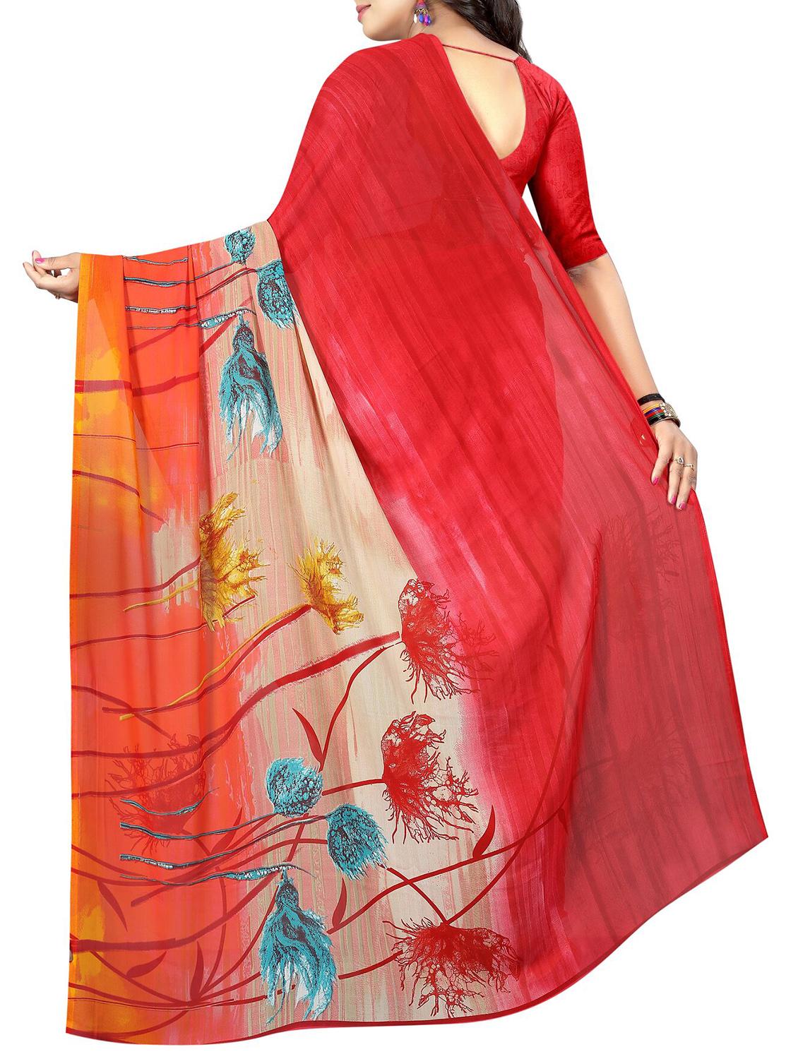 digital floral printed saree with blouse - 15726327 - Zoom Image - 2