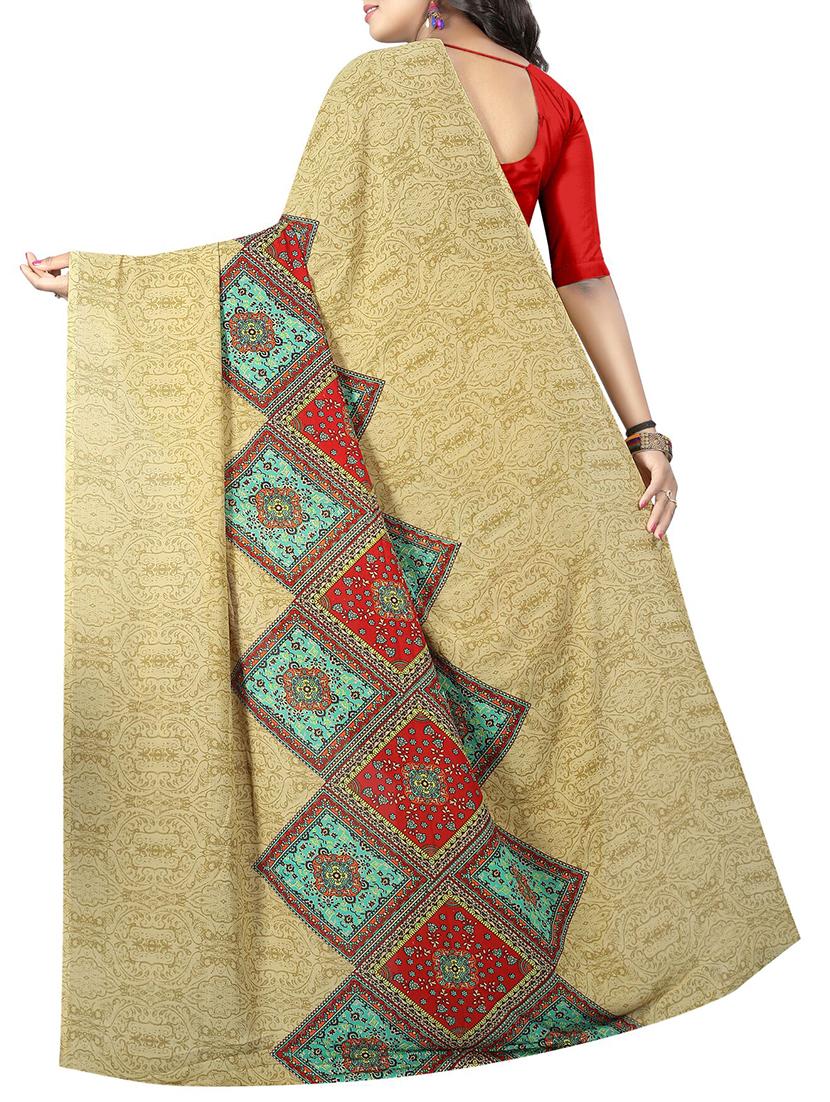 geometrical printed saree with blouse - 15726328 - Zoom Image - 2
