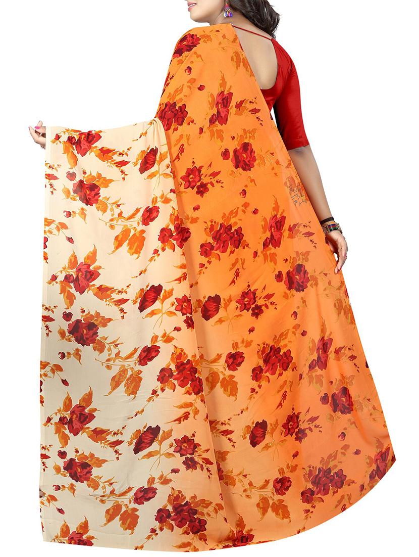 floral printed saree with blouse - 15726333 - Zoom Image - 2