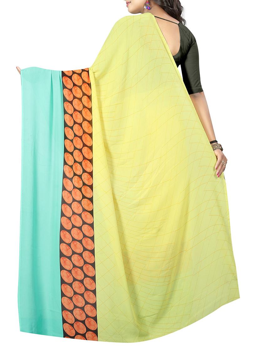 polka dots printed saree with blouse - 15726334 - Zoom Image - 2