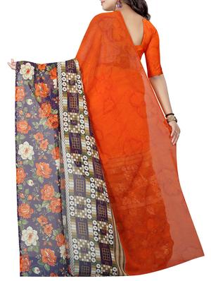 floral printed saree with blouse - 15726338 - Standard Image - 2