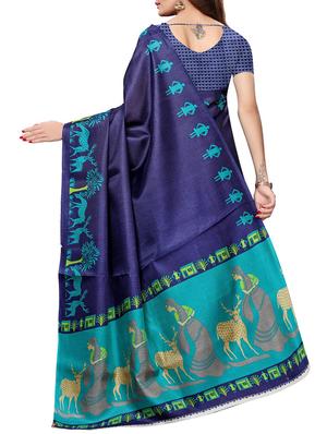 kalamkari printed border saree with blouse - 15726344 - Standard Image - 2