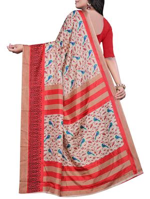 conversational printed saree with blouse - 15726347 - Standard Image - 2