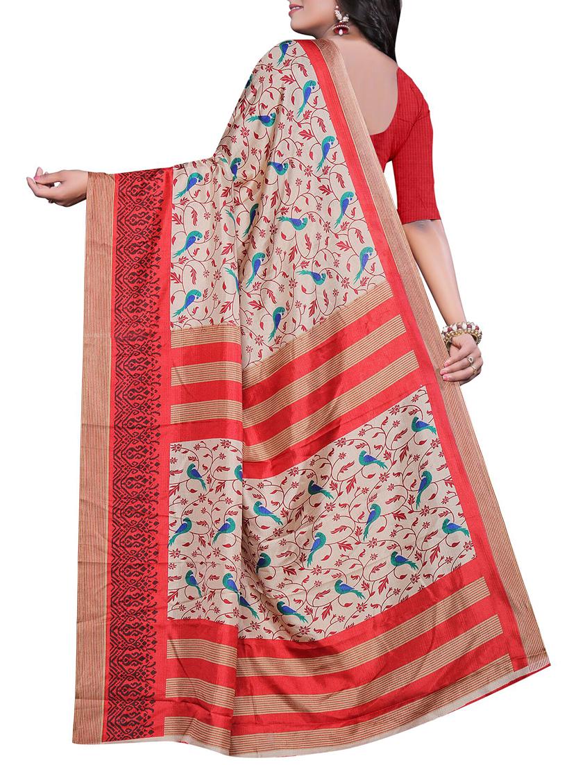conversational printed saree with blouse - 15726347 - Zoom Image - 2