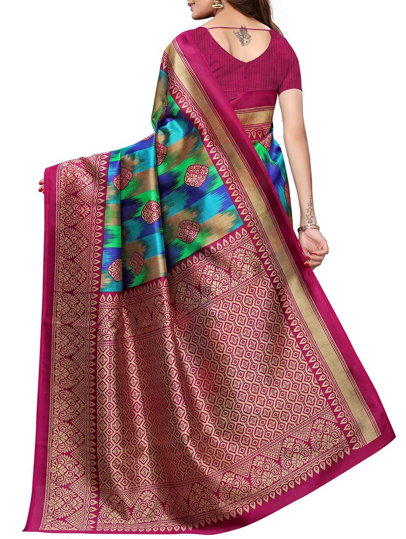 contrast border mysore silk saree with blouse - 15726350 - Zoom Image - 2