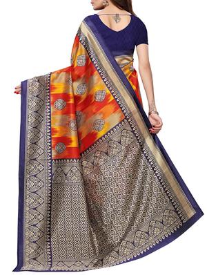 contrast border mysore silk saree with blouse - 15726351 - Standard Image - 2