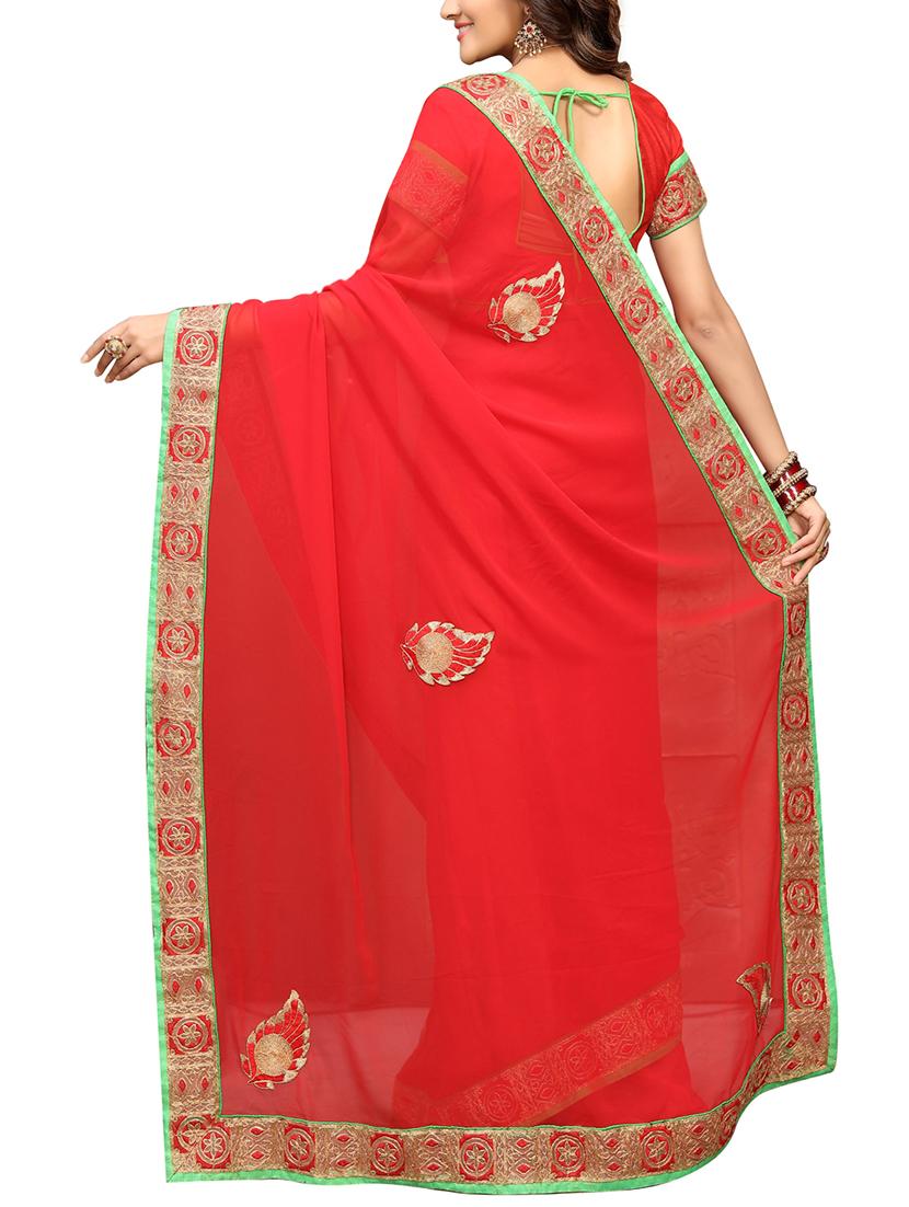 paisley embroidered saree with blouse - 15726368 - Zoom Image - 2
