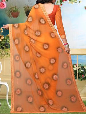 floral resham embroidered saree with blouse - 15726370 - Standard Image - 2