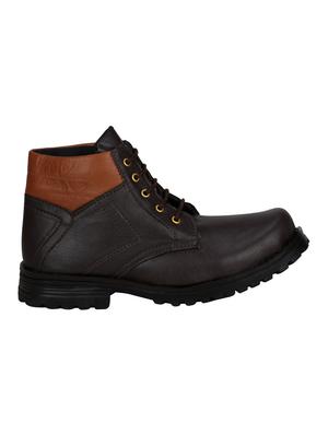 brown leatherette high ankle boots - 15726561 - Standard Image - 2