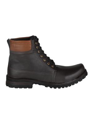 brown leatherette high ankle boots - 15726568 - Standard Image - 2