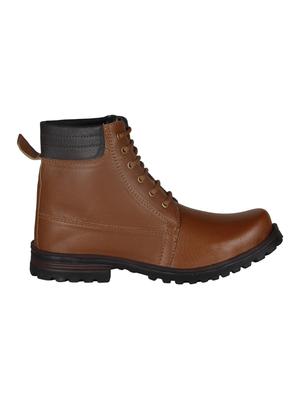 tan leatherette high ankle boots - 15726569 - Standard Image - 2