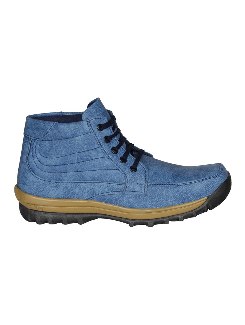 blue leatherette low ankle boots - 15726575 - Zoom Image - 2