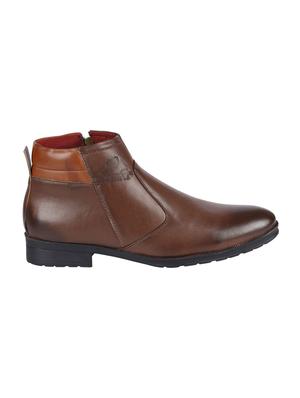 brown leatherette formal slip ons - 15726583 - Standard Image - 2