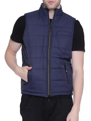 navy blue polyester blend reversible jacket - 15726596 - Standard Image - 2