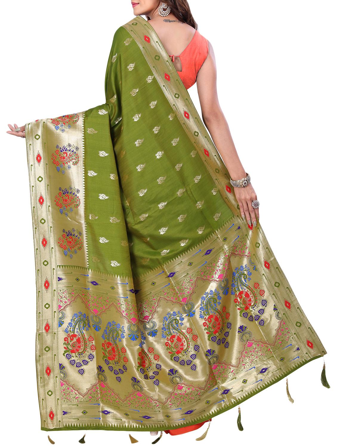 conversational zari motif banarasi saree with blouse - 15726728 - Zoom Image - 2