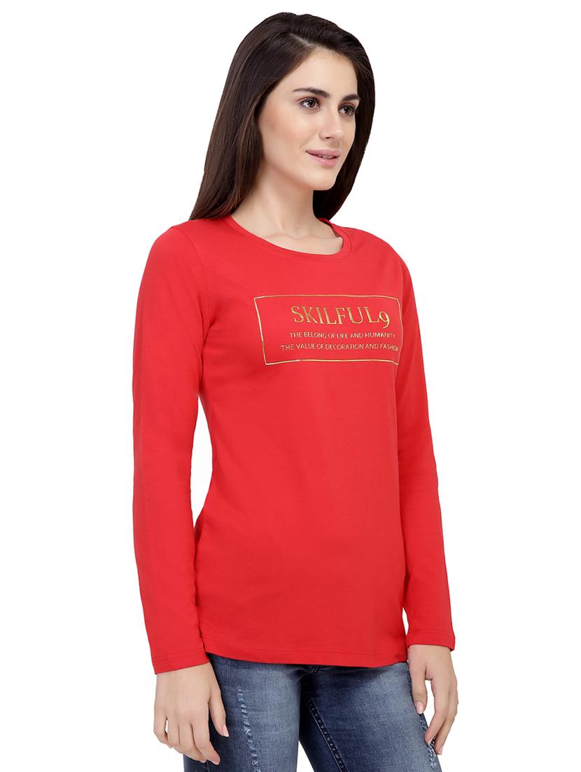 Slogan Print Long Sleeved Tee - 15726886 - Zoom Image - 2