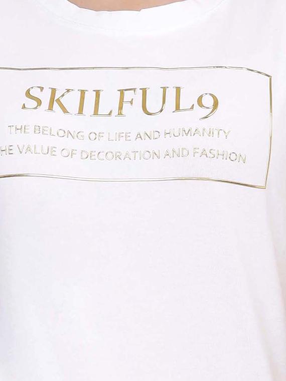 Slogan Print Short Sleeved Tee - 15726896 - Zoom Image - 5