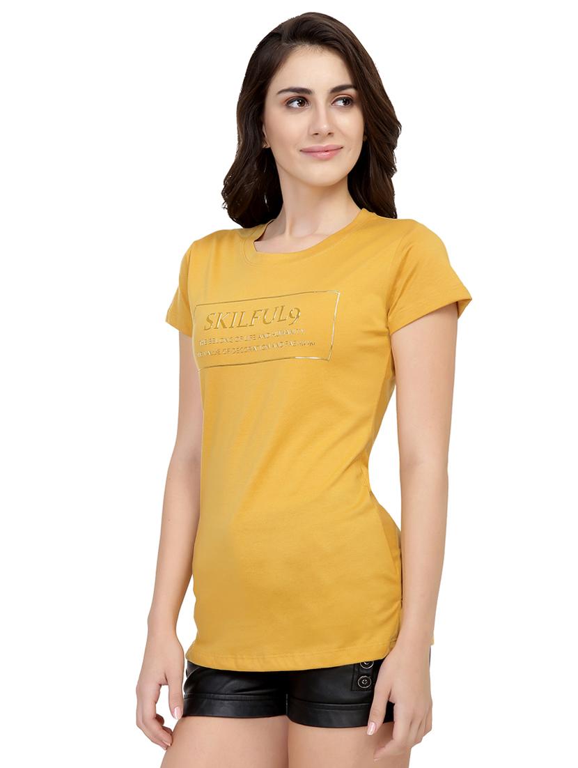 Slogan Print Short Sleeved Tee - 15726897 - Zoom Image - 2