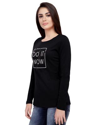 Slogan Print Round Neck Tee - 15726947 - Standard Image - 2
