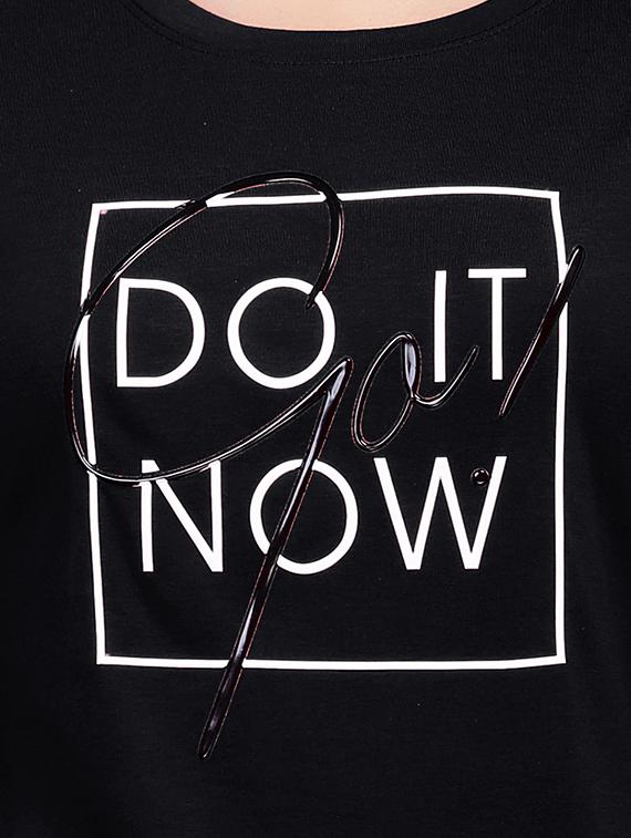 Slogan Print Round Neck Tee - 15726947 - Zoom Image - 5