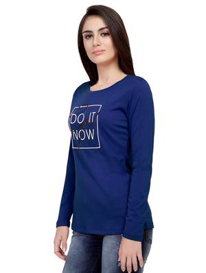 Slogan Print Round Neck Tee - 15726948 - Standard Image - 2