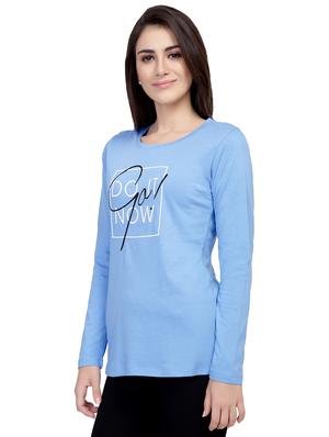 Slogan Print Round Neck Tee - 15726950 - Standard Image - 2