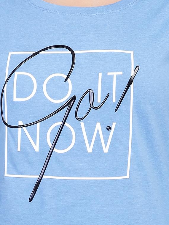 Slogan Print Round Neck Tee - 15726950 - Zoom Image - 5