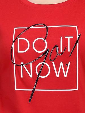 Slogan Print Round Neck Tee - 15726953 - Standard Image - 5