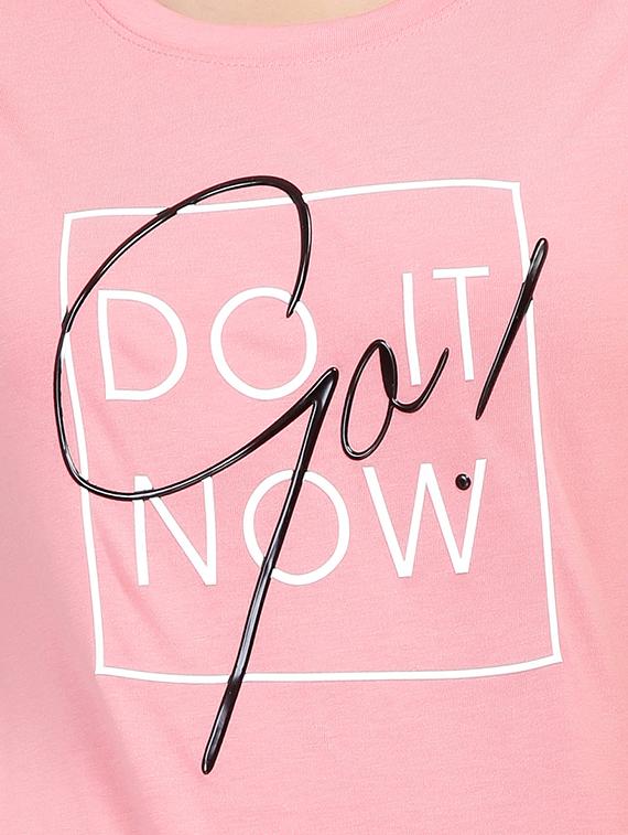 Slogan Print Short Sleeved Tee - 15726960 - Zoom Image - 5