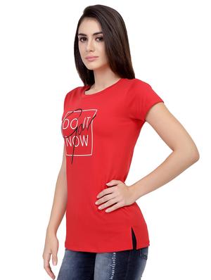 Slogan Print Short Sleeved Tee - 15726961 - Standard Image - 2