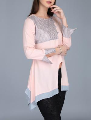 faux button detail asymmetric tunic - 15727039 - Standard Image - 2