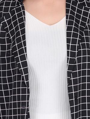back pleat checkered shrug - 15727044 - Standard Image - 5