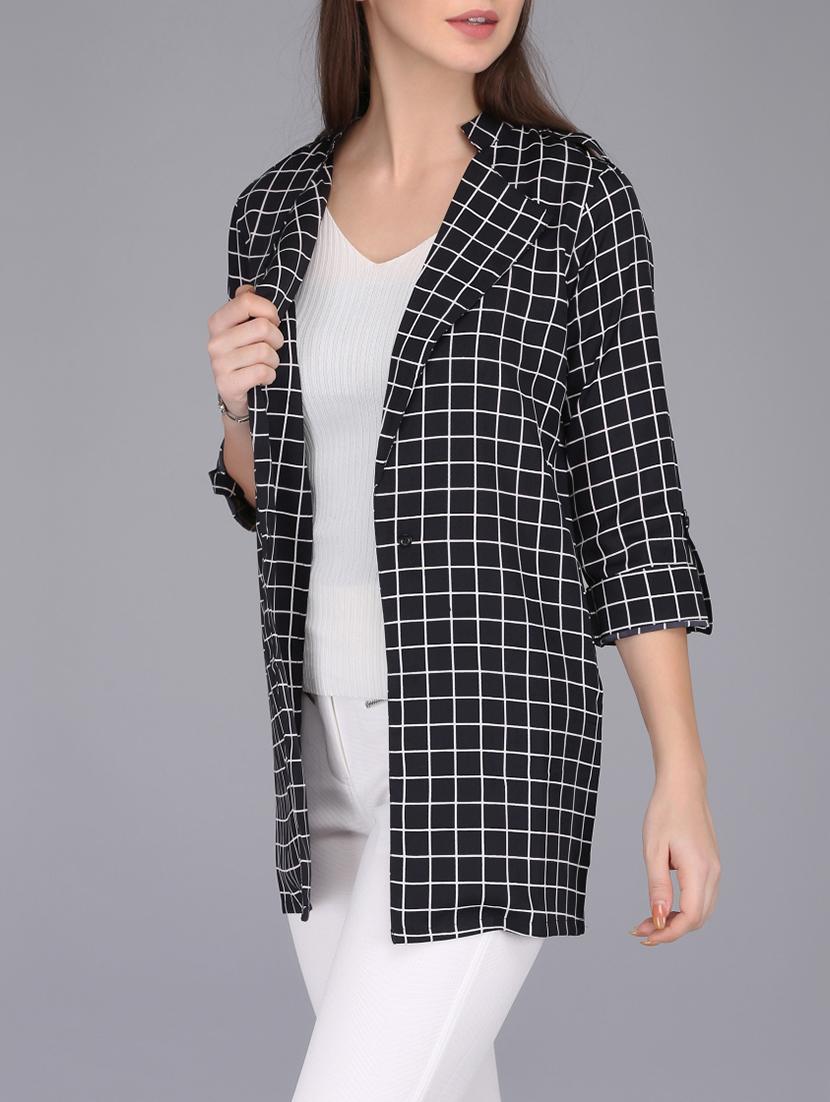 back pleat checkered shrug - 15727044 - Zoom Image - 2
