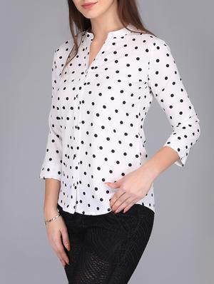 mandarin collar polka dotted shirt - 15727045 - Standard Image - 2