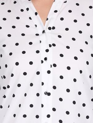 mandarin collar polka dotted shirt - 15727045 - Standard Image - 5