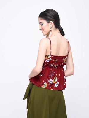 frill detail floral top - 15727253 - Standard Image - 2