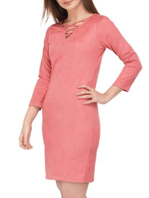 criss cross neck detail sheath dress - 15727270 - Standard Image - 2