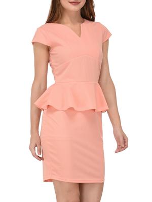 notch neck peplum dress - 15727273 - Standard Image - 2