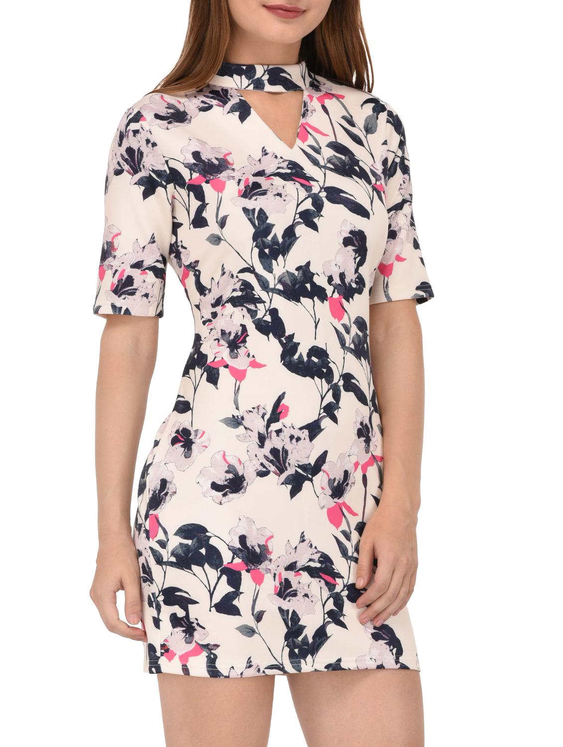 choker neck floral sheath dress - 15727284 - Zoom Image - 2