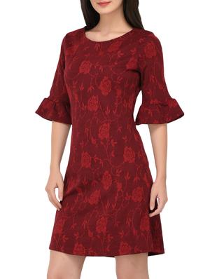 bell sleeved floral a-line dress - 15727288 - Standard Image - 2