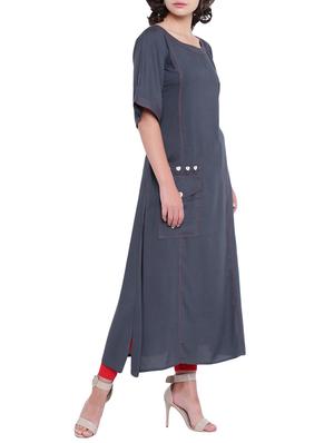 Patch pocket straight kurta - 15727334 - Standard Image - 2