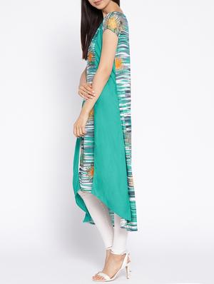 High low printed kurta - 15727336 - Standard Image - 2
