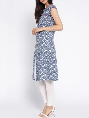 A-line printed kurta - 15727338 - Standard Image - 2