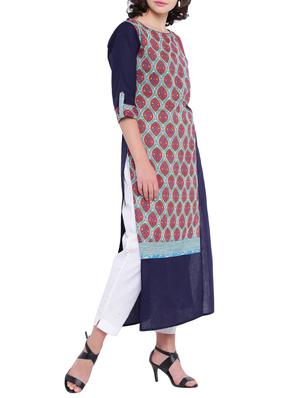 Printed straight kurta - 15727403 - Standard Image - 2