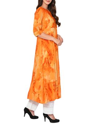 A-line printed slit kurta - 15727417 - Standard Image - 2