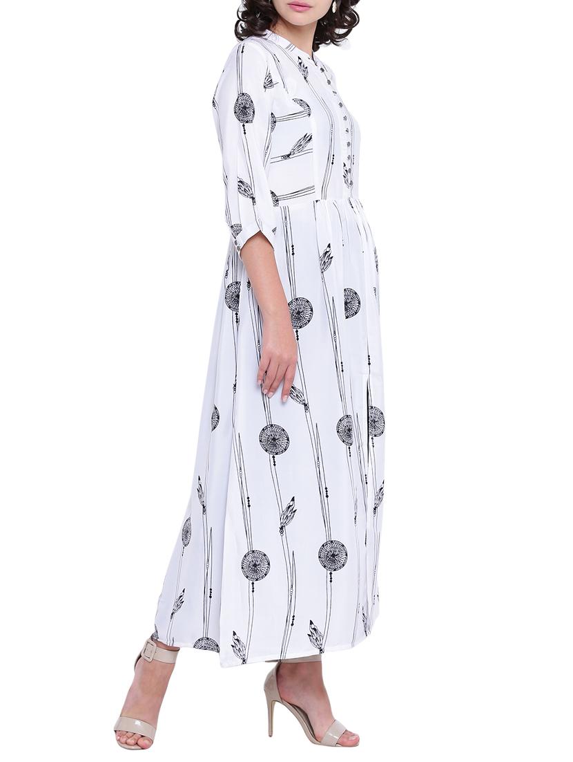 A-line printed slit kurta - 15727420 - Zoom Image - 2